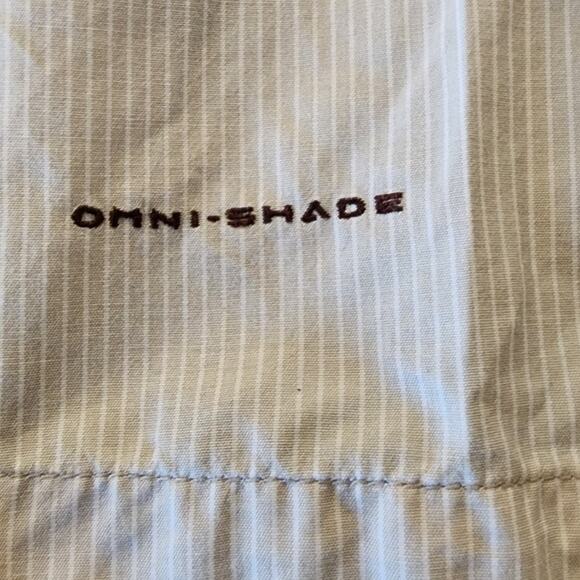 Columbia Omni Shade Lightweight Tan and White striped Women's Jacket Size Medium - Picture 10 of 16